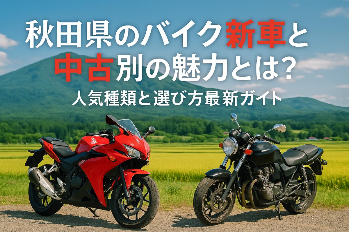 秋田県のバイク新車と中古別の魅力とは？人気種類と選び方最新ガイド